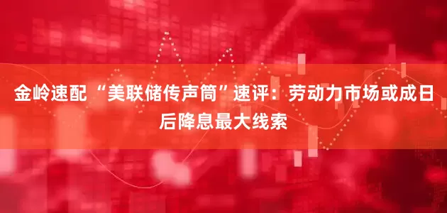 金岭速配 “美联储传声筒”速评：劳动力市场或成日后降息最大线索